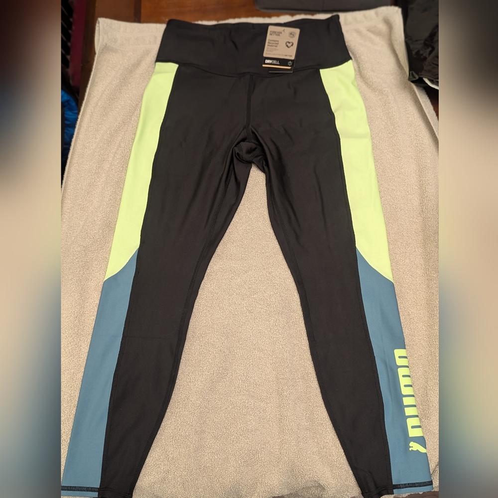 Puma Black and Green Leggings